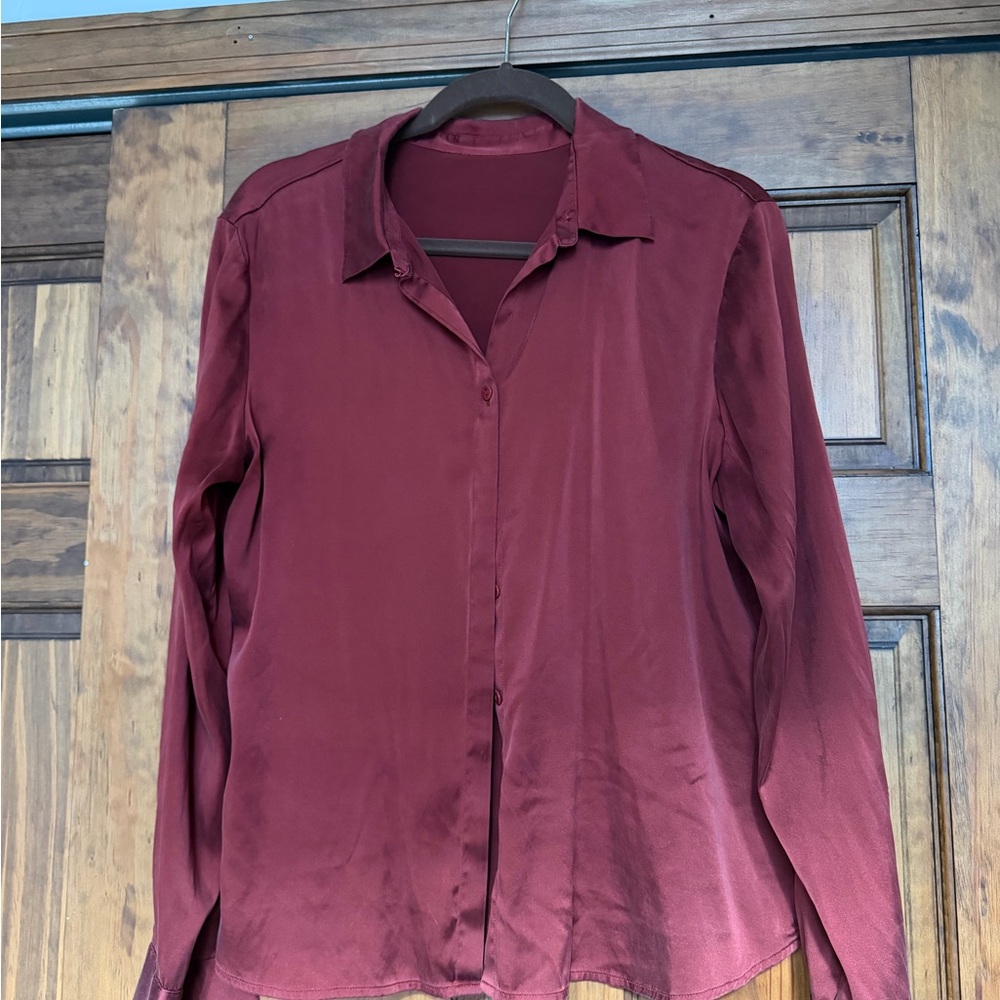 Elegant Maroon/Burgundy Button-Up Blouse